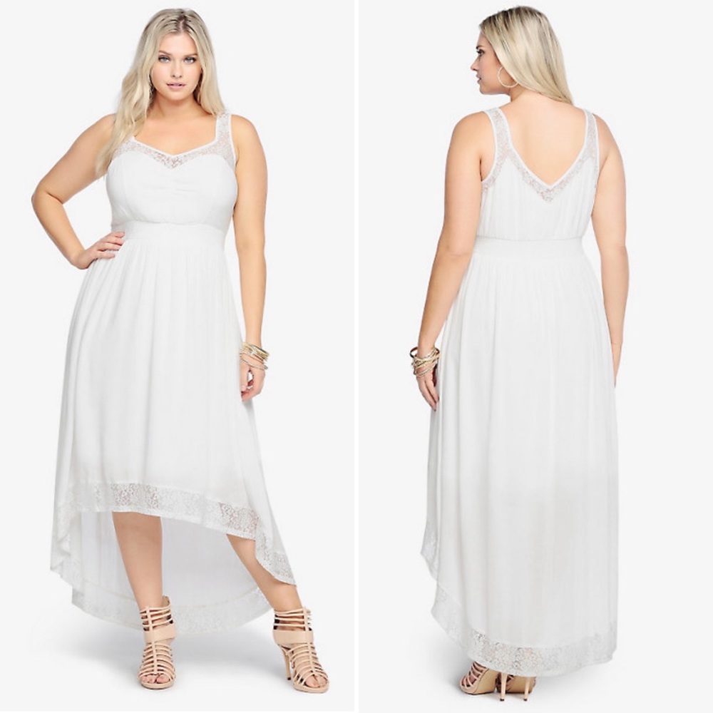 Torrid Lace Inset Hi-Lo Maxi Dress